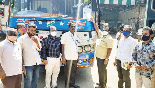 kallakurichi.news - 202103081543212518 Tamil News Tamil News Sticker sticking on vehicles urging everyone to SECVPF